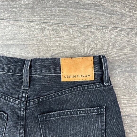 Aritzia Denim Forum Yoko Bermuda Jorts Jean Shorts Denim Long Black Cutoffs 25 - Picture 9 of 9